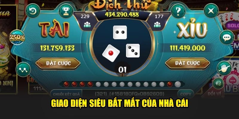 Giao diện siêu bắt mắt của nhà cái